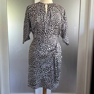 Calvin Klein Black And White Patterned  Dress